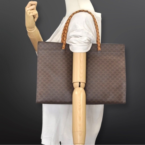 CELINE Macadam Blason Shoulder Tote Bag PVC Leather Brown - Picture 12 of 12